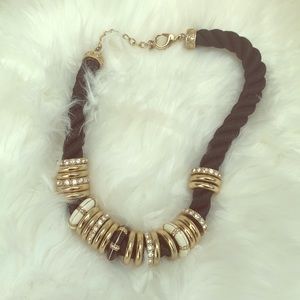 Nautical Black Twisted Cord Necklace